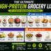 high protein grocery list for muscle gain with protein carbs healthy fats and extras