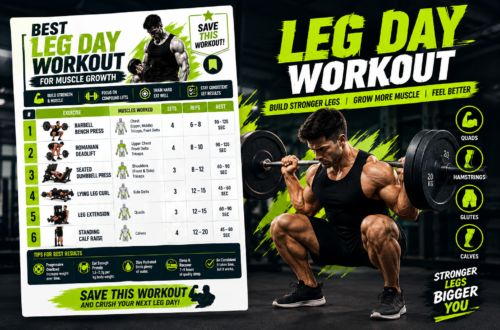 leg day workout with 6 exercises for muscle growth